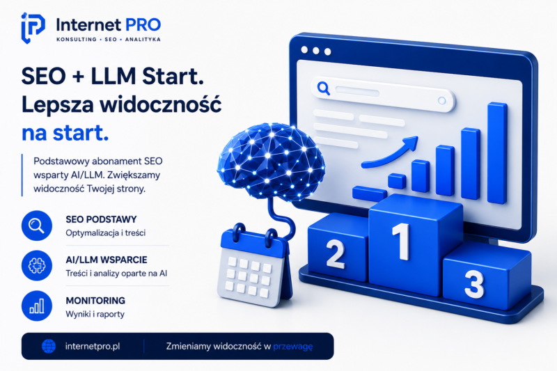 Abonament SEO + LLM Start (strona WWW) – miesięcznie